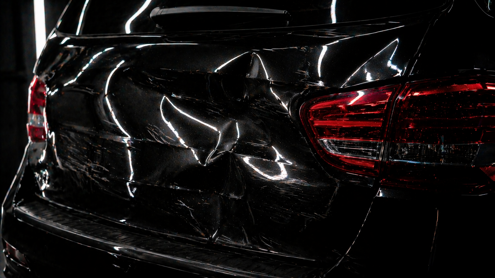 До: вмятины, царапины и заломы на багажнике